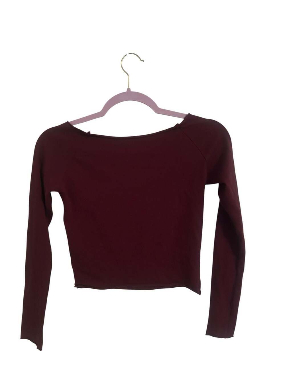 Out From Under 'So Brave' Burgundy Long Sleeve Top - Picture 3 of 3